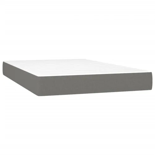 Krevet box spring s madracem LED tamnosivi 120 x 190 cm tkanina - Tamno siva 120 x 190 cm Obično s čavlima Cijena
