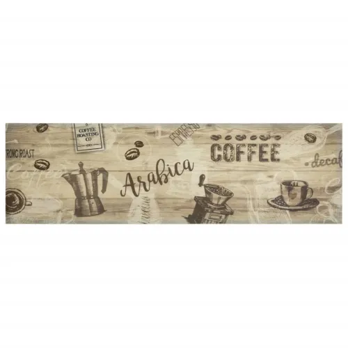 Kuhinjski tepih perivi s natpisom Coffee 45 x 150 cm baršunasti - Svjetlosmeđa 45 x 150 cm Cijena
