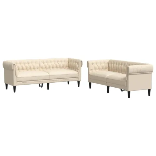 2-dijelni set sofa krem od tkanine - Krema dvosjed + trosjed Cijena