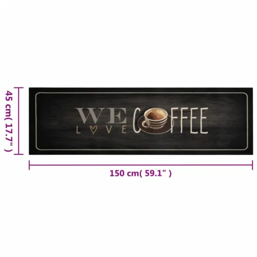 Kuhinjski tepih perivi s natpisom Coffee 45 x 150 cm baršunasti - natpis coffee 45 x 150 cm Cijena