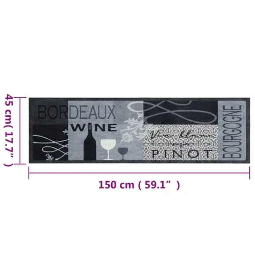 Kuhinjski tepih perivi s uzorkom boce vina 45x150 cm baršunasti - boja vina 45 x 150 cm Cijena