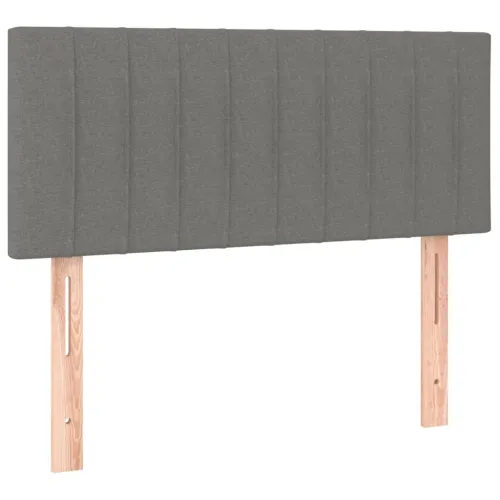Krevet box spring s madracem LED tamnosivi 120 x 190 cm tkanina - Tamno siva 120 x 190 cm Okomite pruge Cijena