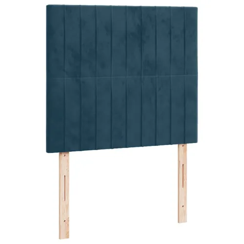 Boxspring - Krevet s oprugama i madracem LED tamnoplavi 120 x 190 cm baršun - Tamno plava 120 x 190 cm Okomite pruge Tamno plava Cijena