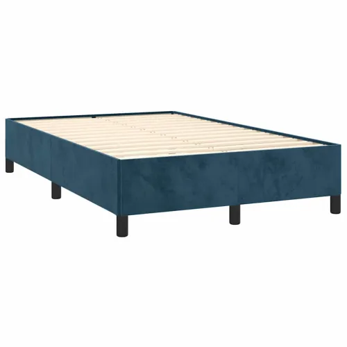 Boxspring - Krevet s oprugama i madracem LED tamnoplavi 120 x 190 cm baršun - Tamno plava 120 x 190 cm Okomite pruge Tamno plava Cijena
