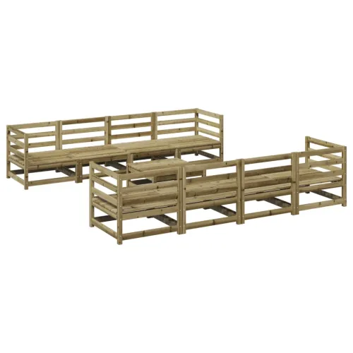 Vrtna garnitura - 9-dijelni set vrtnih sofa od impregnirane borovine - Prirodno impregnirano Ne 1 Cijena