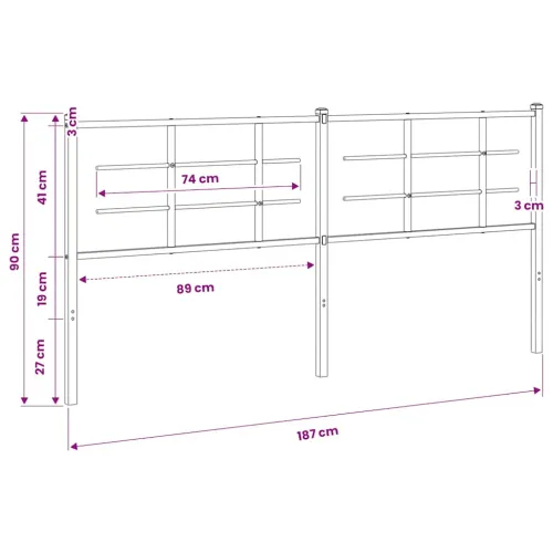 Metalno zamjensko uzglavlje bijelo 180 cm - Bijela 180 cm 1 Cijena