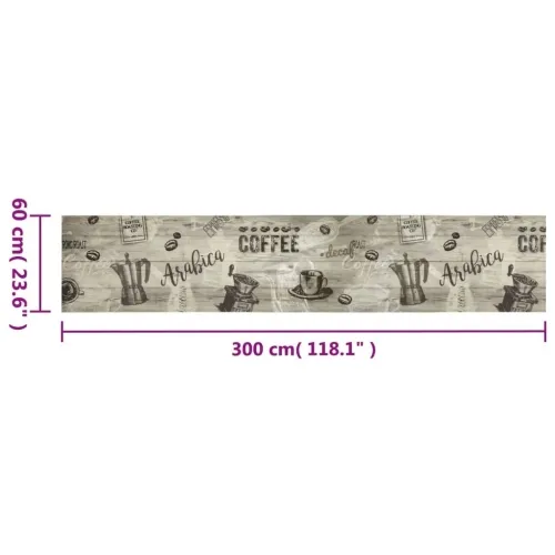 Kuhinjski tepih perivi s natpisom 60 x 300 cm baršunasti sivi - siva s natpisom coffee 60 x 300 cm Cijena