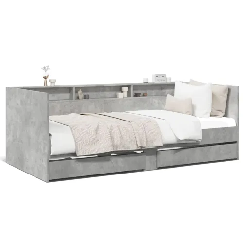 Dnevni krevet s ladicama bez madraca siva boja betona 75x190 cm - Beton siva 75 x 190 cm Cijena