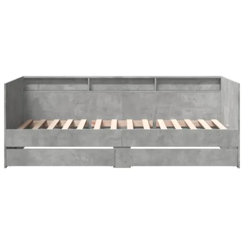 Dnevni krevet s ladicama bez madraca siva boja betona 75x190 cm - Beton siva 75 x 190 cm Cijena