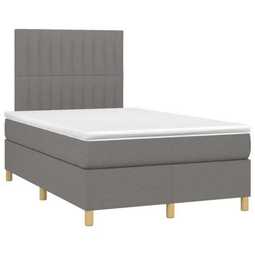 Krevet box spring s madracem tamnosivi 120 x 190 cm tkanina - Tamno siva 120 x 190 cm Okomite pruge Cijena