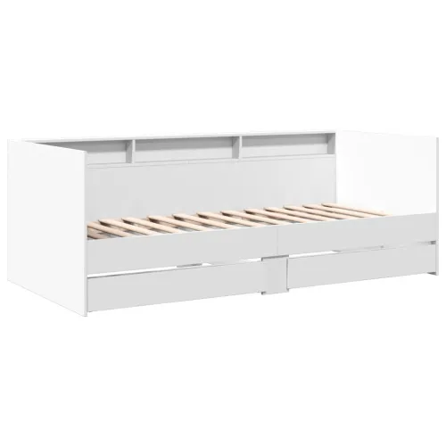 Dnevni krevet s ladicama bez madraca bijeli 100 x 200 cm - Bijela 100 x 200 cm Cijena
