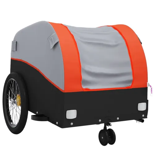 Prikolica za bicikl crno-narančasta 30 kg željezna - Narančasta 52 x 123 x 53 cm Cijena