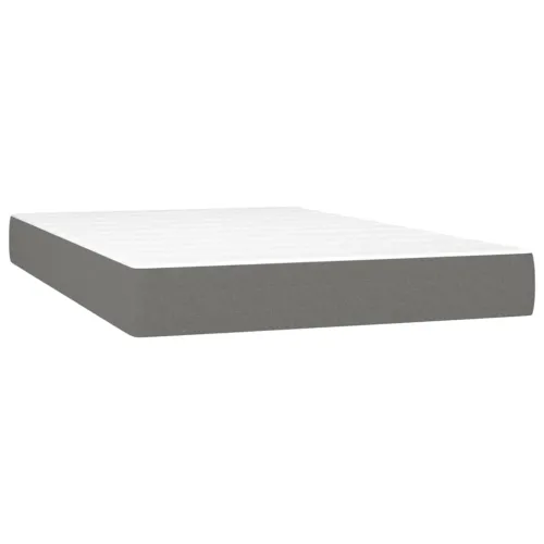 Krevet box spring s madracem LED tamnosivi 120 x 190 cm tkanina - Tamno siva 120 x 190 cm Dizajn s gumbima Cijena