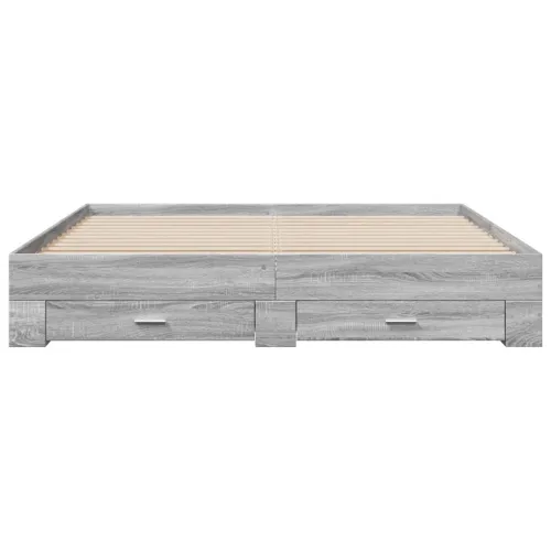 Okvir za krevet s ladicama boja hrasta 200x200 cm drveni - Sivi hrast sonoma 200 x 200 cm Cijena
