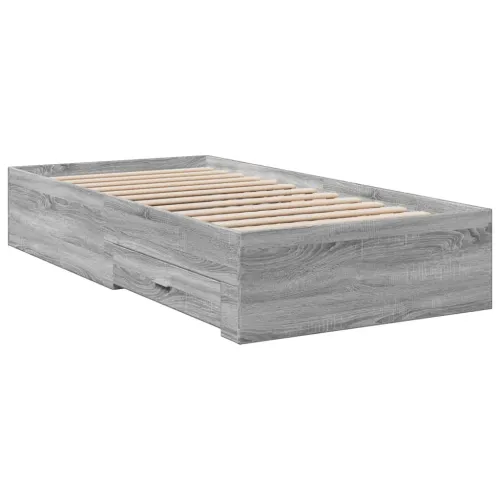 Okvir za krevet s ladicama boja hrasta 90x200 cm - Sivi hrast sonoma 90 x 200 cm Cijena