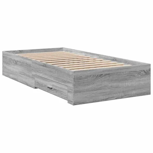 Okvir kreveta s ladicama siva boja hrasta 90 x 190 cm drveni - Sivi hrast sonoma 90 x 190 cm Cijena