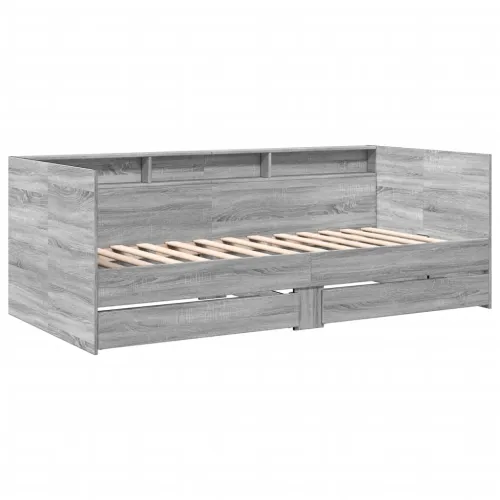 Dnevni krevet s ladicama bez madraca siva boja hrasta 75x190 cm - Sivi hrast sonoma 75 x 190 cm Cijena