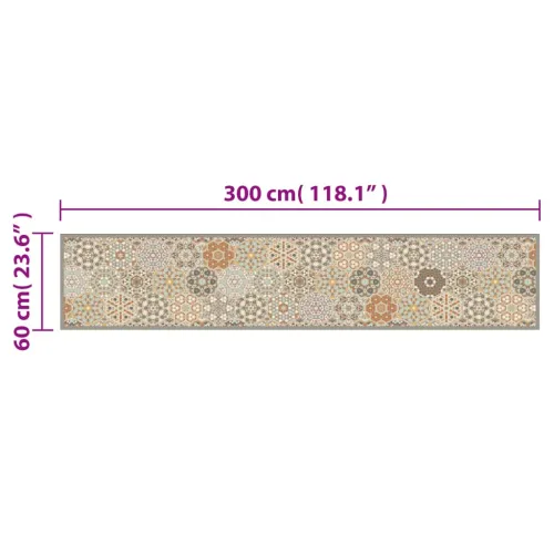 Kuhinjski tepih perivi pastelni šesterokuti 60x300cm baršunasti - Šesterokutni 60 x 300 cm Cijena