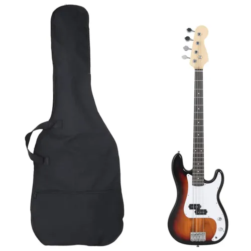 Električna bas gitara za početnike s torbom 4/4 46 - Smeđa i bijela Cijena