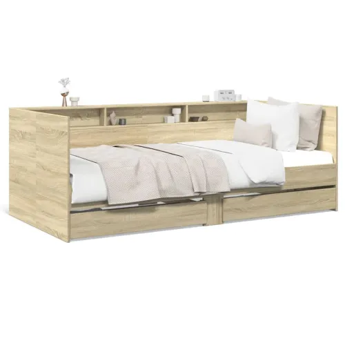 Dnevni krevet s ladicama bez madraca boja hrasta 100x200 cm - Sonoma hrast 100 x 200 cm Cijena