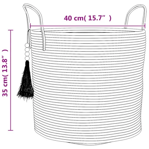Košara za pohranu smeđe-bijela Ø 43 x 35 cm pamučna - Smeđa i bijela Cijena