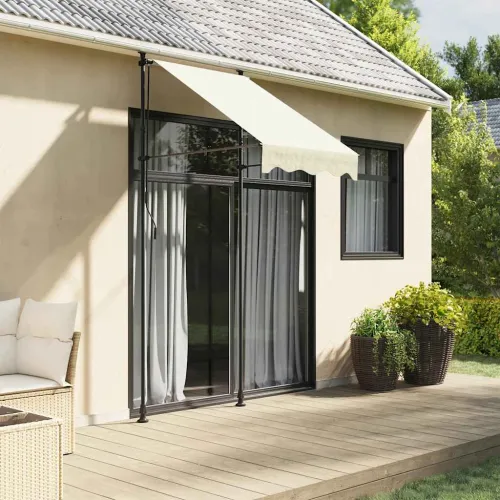 Tenda na uvlačenje krem 100 x 150 cm od tkanine i čelika - Krema 100 cm Antracitni okvir Cijena