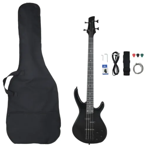 Električna bas gitara za početnike s torbom crna 4/4 46 - Crna Cijena