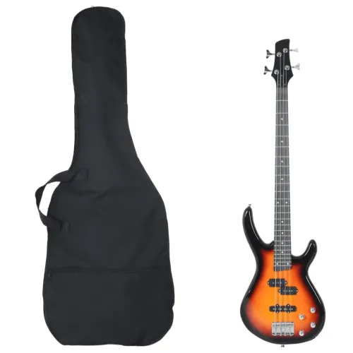 Električna bas gitara za početnike s torbom smeđe-crna 4/4 46 - Smeđa i crna Cijena