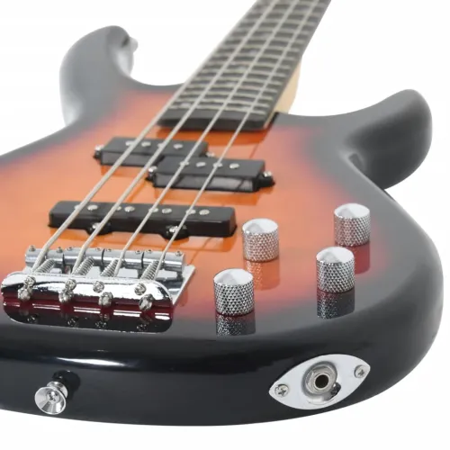 Električna bas gitara za početnike s torbom smeđe-crna 4/4 46 - Smeđa i crna Cijena