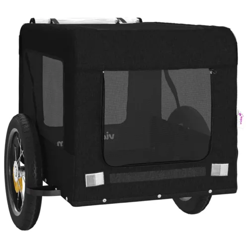 Prikolica za bicikl za ljubimce crna od tkanine i željeza - Crna 54.5 x 120 x 53 cm Cijena