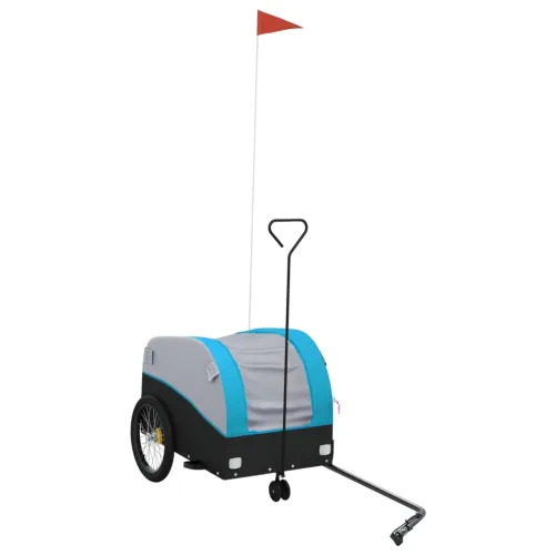 Prikolica za bicikl crno-plava 30 kg željezna - Plava 52 x 123 x 53 cm Cijena