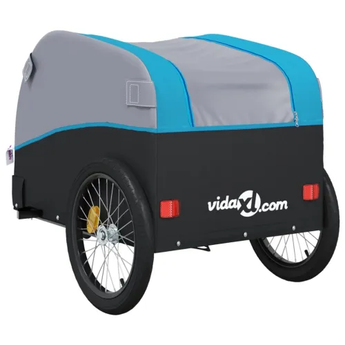 Prikolica za bicikl crno-plava 30 kg željezna - Plava 52 x 123 x 53 cm Cijena