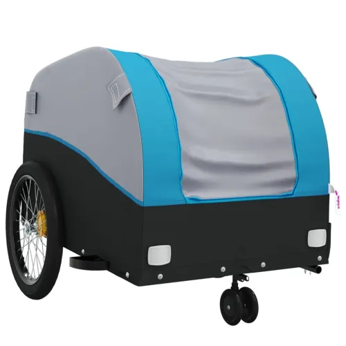Prikolica za bicikl crno-plava 30 kg željezna - Plava 52 x 123 x 53 cm Cijena