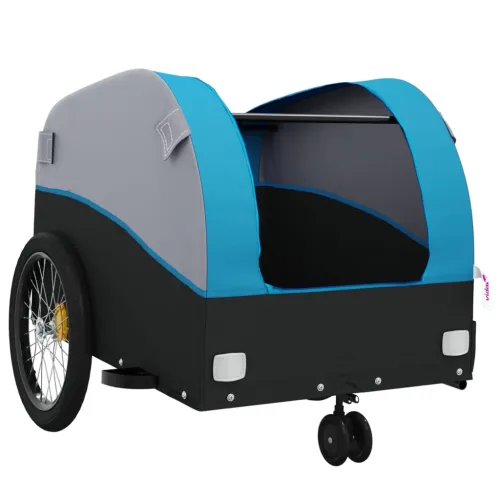 Prikolica za bicikl crno-plava 30 kg željezna - Plava 52 x 123 x 53 cm Cijena
