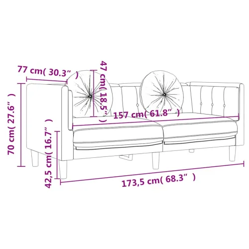 2-dijelni set sofa s jastucima plavi baršunasti - Plava 2 Cijena