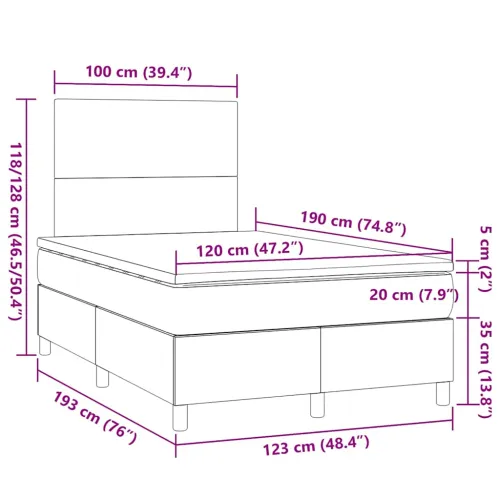 Krevet box spring s madracem krem 120 x 190 cm od tkanine - Krema 120 x 190 cm Gladak dizajn Cijena