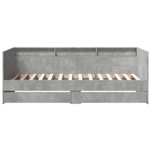 Dnevni krevet s ladicama bez madraca siva boja betona 100x200cm - Beton siva 100 x 200 cm Cijena