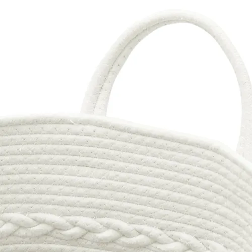Košara za pohranu sivo-bijela Ø 43x38 cm pamučna - Siva i bijela 43 x 38 cm Cijena