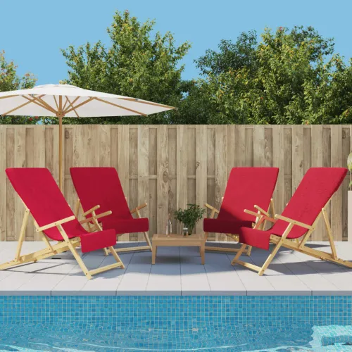 Ručnici za plažu 4 kom bordo 60 x 135 cm od tkanine 400 GSM - Crvena 60 x 135 cm 4 Cijena