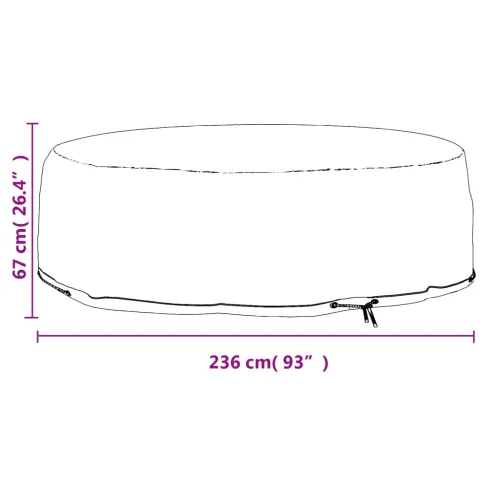 Navlaka za okruglu ležaljku 10 ušica Ø 236x67 cm - Ø 236 x 67 cm 1 Cijena