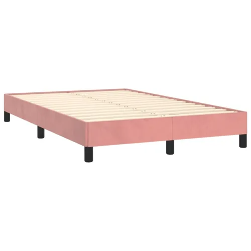 Boxspring - Krevet s oprugama i madracem ružičasti 120 x 190 cm baršunasti - Ružičasta 120 x 190 cm Blok s kvadratima Ružičasta Cijena