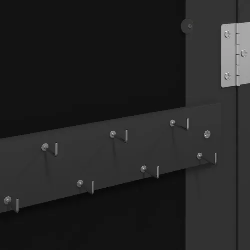 Zidni ormarić za nakit s ogledalom crni 30 x 8,5 x 90 cm - Crna Cijena