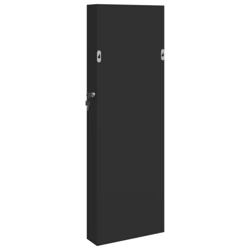 Zidni ormarić za nakit s ogledalom crni 30 x 8,5 x 90 cm - Crna Cijena