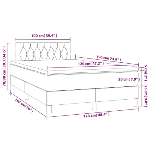Krevet box spring s madracem crni 120 x 190 cm baršunasti - Crna 120 x 190 cm Dizajn s gumbima Cijena