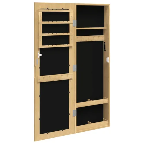 Zidni ormarić za nakit s ogledalom 30 x 8,5 x 90 cm - Smeđa Cijena