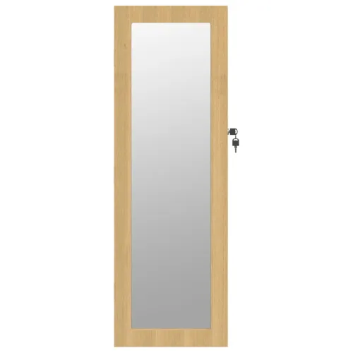 Zidni ormarić za nakit s ogledalom 30 x 8,5 x 90 cm - Smeđa Cijena