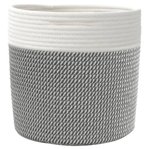 Košare za pohranu 2 kom sivo-bijele Ø 28 x 28 cm pamučne - Siva i bijela 28 x 28 cm Cijena