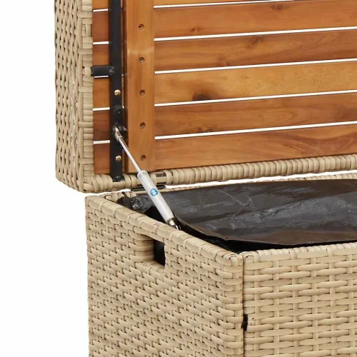 Klupa za pohranu bež 100x50x52 cm poliratan i bagremovo drvo - Miješana bež 100 x 50 x 52 cm 1 1 Cijena