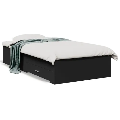 Okvir kreveta s ladicama crni 75 x 190 cm konstruirano drvo - Crna 75 x 190 cm Cijena
