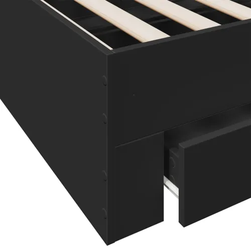 Okvir kreveta s ladicama crni 75 x 190 cm konstruirano drvo - Crna 75 x 190 cm Cijena